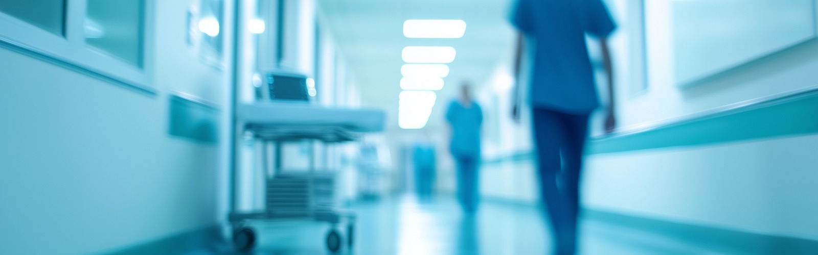Pflegepersonal geht gang eines Krankenhauses entlang, verlinkt zum Blogbeitrag Stationäre Zusatzversicherung zur Krankenhausreform